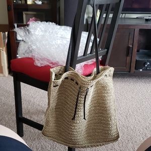 Eddie Bauer wicker tote bag